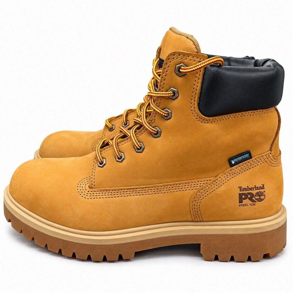 Timberland PRO Mens 11M Steel Toe Waterproof Work Boots Wheat 65016 Anti Fatigue